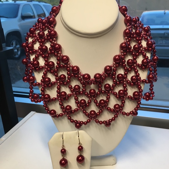 Jewelry | Wine Colored Choker Set 